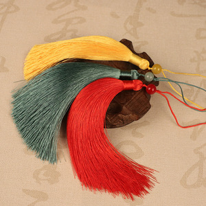Chinese Style Tassel <b>Bookmark</b> 13Cm Mixed Colors Polyester Classic Design For Bags Clothing Fans Swords Gift - Product Image 3