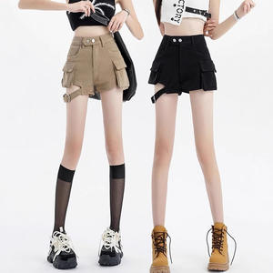 Female Short <b>Jeans</b> Pants Y2k Summer <b>With</b> <b>Waist</b> Pocket Retro Women's Denim Shorts To Wear Normal Outfits Youthful XL Streetwear - Product Image 3