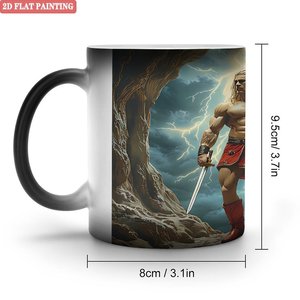 Frosted Matte Magic <b>Cup</b> 11oz Black <b>Ceramic</b> Heat Sensitive Color Changing Coffee Mug - Product Image 1