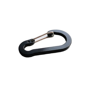Tùy Chỉnh Logo Nhôm Mùa Xuân Đen Phẳng Carabiner Snap Hook Hanger Với Cổng Thép - Product Image 3