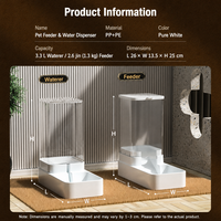 Distributeur automatique de nourriture pour animaux de compagnie, fontaine à eau pour chat, bol pour chien, distributeur d'eau et de nourriture pour chien de taille moyenne, bac de rangement en PP, capacité de 3,8 L