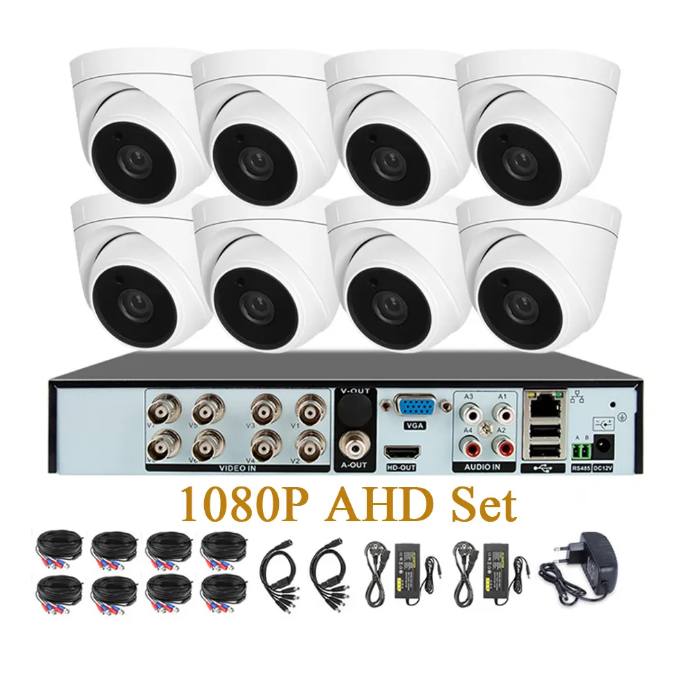 Cheap Price 8ch AHD camara de vigilancia DVR indoor security cctv dome camera 1080p Set surveillance analog camera system