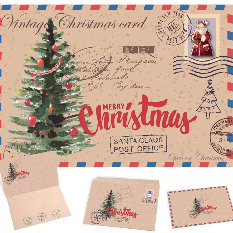 Christmas tree (set of 1 greeting card + 1 card)