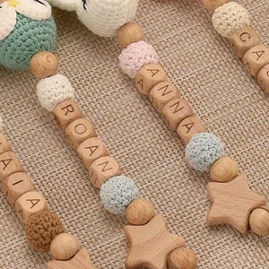 Clip para chupete de gel de sílice de color sólido transfronterizo con nombre, soporte seguro para juguetes con forma de animal, clip personalizado para chupete - Product Image 5
