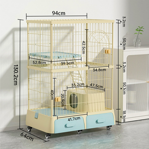 Casetta per Gatti Moderna ed Economica a Più Livelli con Vassoio in Plastica Ecologica e Ruote - Product Image 6