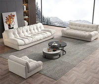 Vente chaude Moderne Style Italien Tissu Blanc Velours Canapé Ensemble Contemporain Personnalisable Blanc Nuage Modulaire Confort Salon
