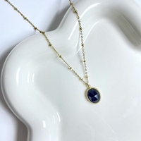 Bijoux de mode en acier inoxydable perlé chaîne collier pierre naturelle larme améthyste Rose Quartz collier
