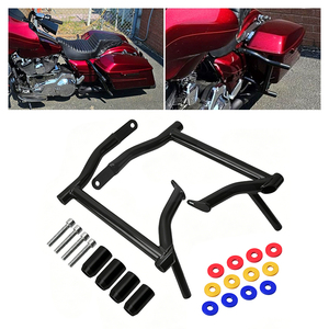 Sacoche de selle style One Word pour moto, barre de protection arrière pour Harley Touring 2009+, protection de bagages, pare-chocs en acier noir - Product Image 2