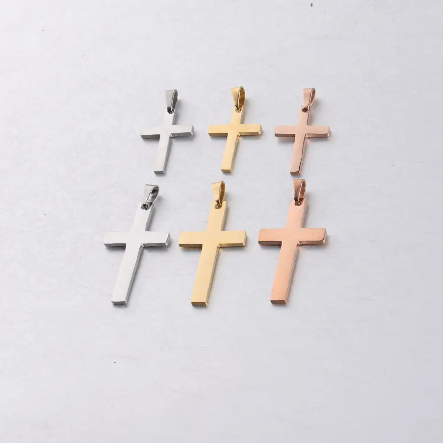 MIENTER cross men pendant stainless steel 18k gold plated women pendants