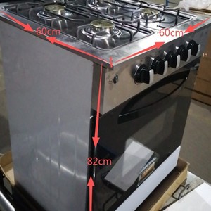 Table de cuisson à <span class=keywords><strong>gaz</strong></span> <span class=keywords><strong>4</strong></span> brûleurs de <span class=keywords><strong>60</strong></span> <span class=keywords><strong>cm</strong></span> avec four intégré, en acier inoxydable, commande par bouton, normes européennes et britanniques, fonction grill - Product Image 4