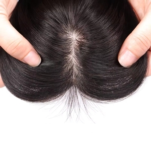 Parrucca leggera a doppio ago da donna che copre i <span class=keywords><strong>capelli</strong></span> bianchi del bambino frangia naturale senza soluzione di continuità per <span class=keywords><strong>capelli</strong></span> - Product Image 3