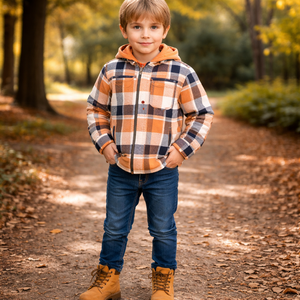 Veste personnalisée pour <span class=keywords><strong>garçon</strong></span> avec motif à carreaux, manteau pour <span class=keywords><strong>garçon</strong></span> avec chapeau, vêtements pour <span class=keywords><strong>garçon</strong></span> - Product Image 3