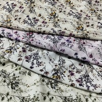 Tissu en crêpe de polyester imprimé motif floral, vendu au mètre, échantillons gratuits, vente en gros