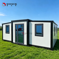 Maison conteneur extensible à double aile de 20 pieds/40 pieds, préfabriquée et mobile, pour camping/bureau/OEM