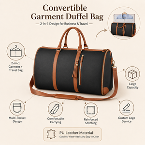 <span class=keywords><strong>Bolsa</strong></span> <span class=keywords><strong>de</strong></span> Viaje Plegable <span class=keywords><strong>de</strong></span> Cuero PU con Logotipo Personalizado, Gran Capacidad, Antiarrugas, <span class=keywords><strong>para</strong></span> Trajes, con Compartimento <span class=keywords><strong>para</strong></span> Zapatos - Product Image 4
