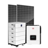 7Kw 10Kw 15Kw Panneaux solaires photovoltaïques photovoltaïques à onde sinusoïdale pure avec batterie et onduleur 5Kw Système d'énergie solaire hors réseau