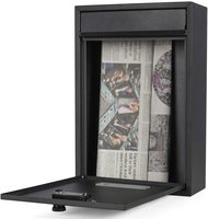 Petite boîte aux lettres postale murale noire en métal, couleur personnalisée, design moderne, pour extérieur