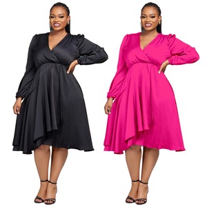 <span class=keywords><strong>Robe</strong></span> longue fendue asymétrique chic et élégante <span class=keywords><strong>pour</strong></span> femme, à manches longues, col en V, style <span class=keywords><strong>cocktail</strong></span>, <span class=keywords><strong>grande</strong></span> <span class=keywords><strong>taille</strong></span>, <span class=keywords><strong>pour</strong></span> invités de <span class=keywords><strong>mariage</strong></span> - Product Image 1