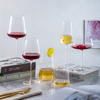 Verres à vin rouge à tige élégante de 18.5oz gobelet bordeaux en verre cristal sans plomb clair