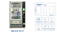 Distributeur automatique de snacks combiné avec crochets suspendus et rangées de ressorts hélicoïdaux pour bureau et école, certifié CE LVD EMC RoHS