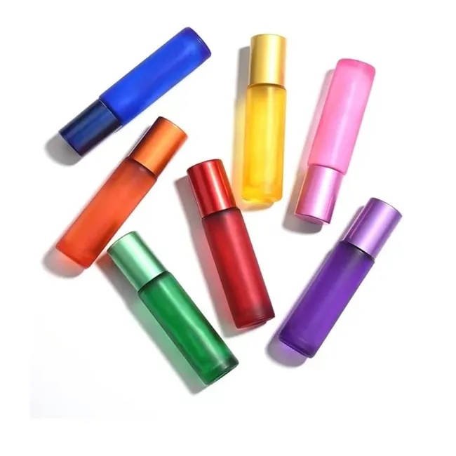 10ml Glass Perfume Roll On Bottle With Stainless Steel Metal Roller Ball 8 ml plastic deodorant roll-on top bottles