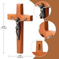 Croix murale crucifix, crucifix en bois artisanal de 6,89 pouces, croix de Jésus-Christ pour la décoration murale de la maison, foi chrétienne religieuse