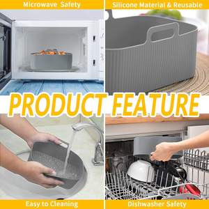 Pack de 2 pièces réutilisables, panier de friteuse à Air rectangulaire, doublures de Pot en Silicone pour four <span class=keywords><strong>Ninja</strong></span> <span class=keywords><strong>Foodi</strong></span> micro-ondes, <span class=keywords><strong>accessoires</strong></span> Logo personnalisé 50 pièces - Product Image 6