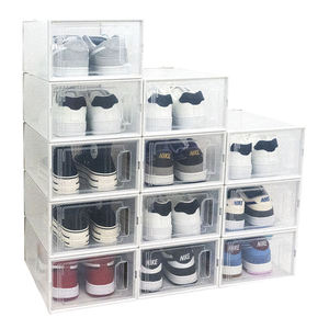 Cajas de Zapatos Apilables de Plástico Transparente, Organizador de Almacenamiento de Zapatillas para Armario - Product Image 1