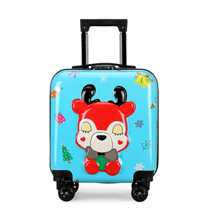새로운 3D 만화 어린이 수하물 유니버설 휠 음소거 보딩 박스 아웃 여행 트롤리 케이스 - Product Image 3