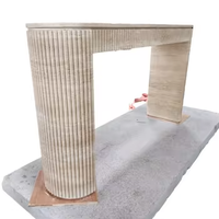 Table console moderne de luxe en travertin beige mat naturel de Turquie, tables basses pour hôtels, carreaux de sol inclus