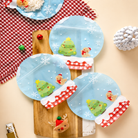 Sac à bonbons pour fête de Noël, recyclable, épaissi, à fond plat, avec poignée longue, motif sapin de Noël, fermeture éclair