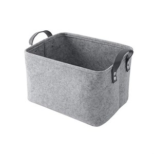 <span class=keywords><strong>Panier</strong></span> de rangement en feutre écologique pliable avec poignées en PU pour la crèche, les vêtements de bébé, les jouets, l'organisation du linge - Product Image 1
