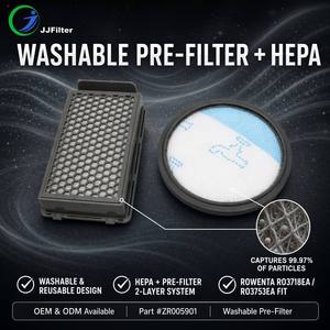 ZR005901 RO3718EA RO3753EA Prefiltro Redondo Lavable Compatible con Aspiradoras <span class=keywords><strong>Rowenta</strong></span> Compact Power Cyclonic, <span class=keywords><strong>Repuestos</strong></span> - Product Image 2