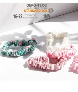 100% Silk Satin Headbands Solid Color Twisted Elastic Hairband silk scrunchies recycled silk scrunchie