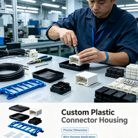 Componenti in Plastica Personalizzati OEM, Ignifughi in PA ABS, per Alloggiamenti Elettronici Auto, Supporti PCB, Connettori