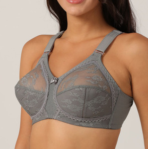 <span class=keywords><strong>Soutien</strong></span>-<span class=keywords><strong>Gorge</strong></span> Bralette <span class=keywords><strong>Grande</strong></span> <span class=keywords><strong>Taille</strong></span> à Bonnets Souples et Couvrance Totale, sans Armature ni Mousse, en Dentelle Fleurie, pour Poitrines Généreuses, avec Larges Bretelles - Product Image 6
