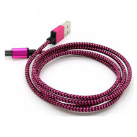Kabel Data Pengisian Cepat USB Micro V8 Nylon Braided untuk Ponsel