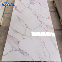Panel de Pared de PVC con Efecto Mármol UV de 2440x1220 mm y 3 mm de Grosor, Lámina de PVC Impermeable y Resistente a los Arañazos para Paredes Interiores Residenciales y Comerciales