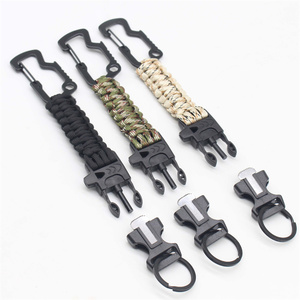 Edc Outdoor Paracord Survival Keychain Emergency Paracord Survival Kit con pedernal, silbato, abrebotellas, mosquetón - Product Image 6