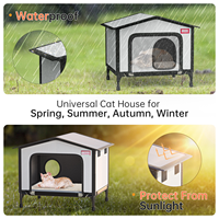Maison pour chat d'extérieur, maison pour chat imperméable pour animaux errants, adaptée aux chats d'extérieur/d'intérieur, facile à assembler et à nettoyer