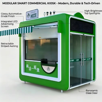 Kiosque alimentaire rectangulaire en acier préfabriqué modulaire personnalisé, design moderne respirant, pour café et petit-déjeuner