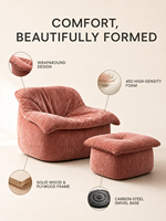 Repose-pieds décoratif rembourré en cuir pleine fleur ou tissu, options OEM/ODM, directement de l'usine, idéal pour chambre moderne, appartement, réception, maison