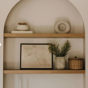 Custom Natural Solid Wood <b>Floating</b> Shelf Decorative Wooden Sturdy <b>Wall</b> Storage Organizer Pine or Rubber Rack - Product Image 3