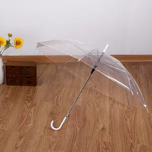 Guarda-chuva automático com logotipo personalizado, haste moderna de aço para viagens, cor pequena e transparente, alça longa e fresca, popular para viagens