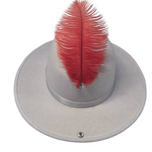 Sombrero Fedora de Plumas con Ala Ancha de Fieltro y Plumas de Avestruz para Bodas y Fiestas Casuales, Ajustable, Unisex, para Todas las Estaciones - Product Image 5