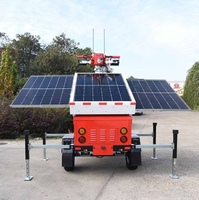 Tour de surveillance mobile solaire autonome avec 2 caméras PTZ 4MP - 10800Wh, étanche IP67, résistant au vent jusqu'à 117 km/h