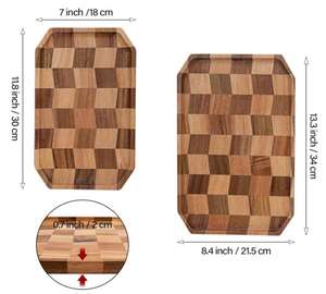 Houten Serveerschalen-Set Van 2 Rechthoekige Serveerschalen, Houten Decoratieve Borden Voor Het Serveren Van Ontbijt - Product Image 6