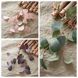 Fleurs d'eucalyptus artificielles CallaFloral vertes, roses, bordeaux, décoration intérieure, artisanat de mariage, style INS - Product Image 3
