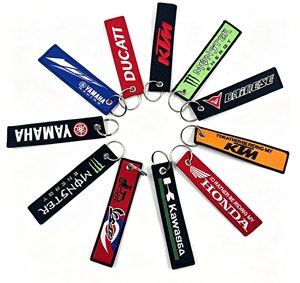 QY Custom Embroidered Polyester Keychain Woven Fabric <b>Key</b> <b>Ring</b> Thermal Transfer Printed Promotional Gift - Product Image 6