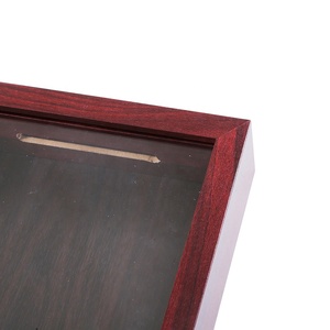 Personalizzato fatto a mano 8x10 <span class=keywords><strong>in</strong></span> <span class=keywords><strong>legno</strong></span> rosso ciliegia biglietto di nozze Display scatola ombra cornice trasparente - Product Image 2